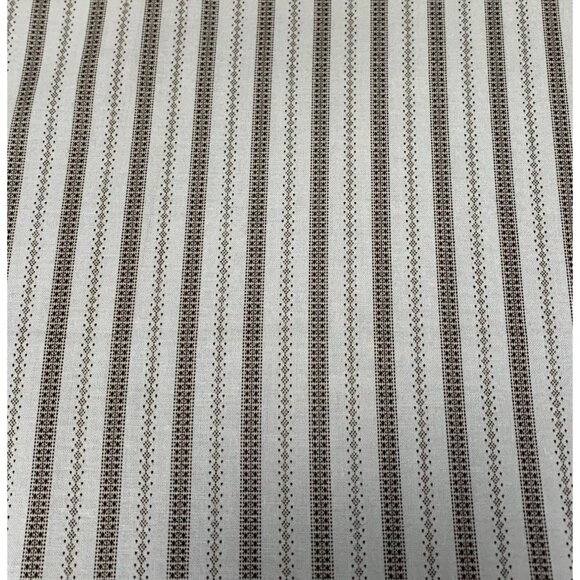 Marcus Bros. Textiles Striped Cotton Fabric 1/2 Yard 38" Wide Brown Cream Made I - Picture 1 of 4